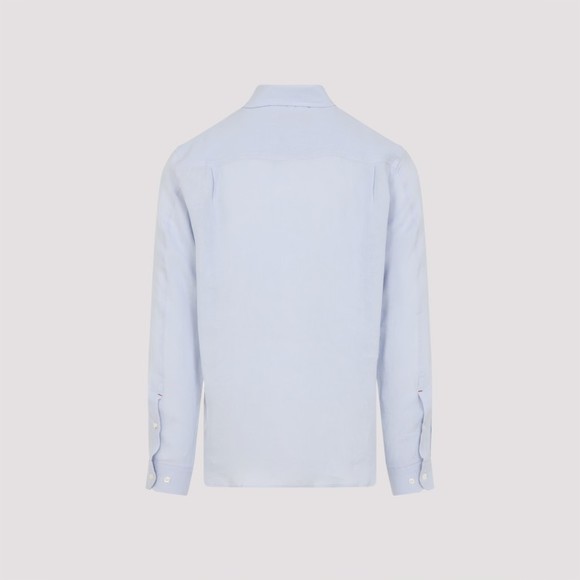 Orlebar Brown Classic Linen Shirt With Blue Hue - NWT - Picture 2 of 3